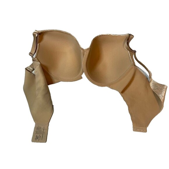 Soma Beige Vanishing Back Full Coverage Underwire Lace Bra SZ 38DD - Picture 3 of 4